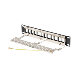 PATCH PANEL 12 PORTŮ 1U 19" FTP PRO MODULY KEYSTONE ČERNÝ  V2