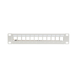PATCH PANEL 12 PORTŮ 1U 19" FTP PRO MODULY KEYSTONE ŠEDÝ  V2
