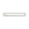 PATCH PANEL 12 PORTŮ 1U 19" FTP PRO MODULY KEYSTONE ŠEDÝ  V2