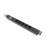 19"  1U 10A 2M 5X SCHUKO ZÁSUVKY ČERNÁ C14
