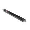 NAPÁJECÍ DISTRIBUČNÍ JEDNOTKA (PDU) 19"  1U 10A 2M 6X FRANCOUZSKÉ ZÁSUVKY ČERNÁ C14