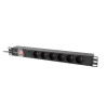 NAPÁJECÍ DISTRIBUČNÍ JEDNOTKA (PDU) 19"  1U 10A 2M 6X FRANCOUZSKÉ ZÁSUVKY ČERNÁ C14