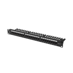 PATCH PANEL 24 PORTŮ 1U 19" CAT.5E UTP S POLICÍ ČERNÝ