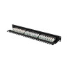 PATCH PANEL 24 PORTŮ 1U 19" CAT.5E UTP S POLICÍ ČERNÝ