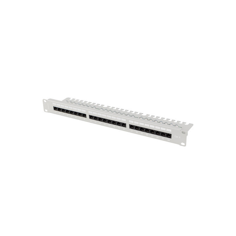 PATCH PANEL 24 PORTŮ 1U 19" CAT.6 UTP S POLICÍ ŠEDÝ PATCH PANEL 24 PORTŮ 1U 19" CAT.6 UTP S POLICÍ ŠEDÝ
