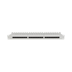 PATCH PANEL 24 PORTŮ 1U 19" CAT.6 UTP S POLICÍ ŠEDÝ