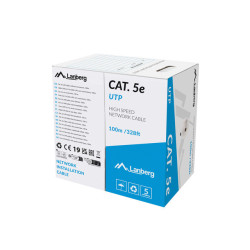 LAN KABEL CAT.5E UTP 100M SOLID CU GREY CPR