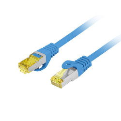 PATCHCORD CAT.6A S/FTP LSZH CU 15M MODRÝ