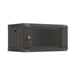 RACKOVÁ SKŘÍŇ 19" NÁSTĚNNÁ 4U/540X350 (FLAT PACK) S PROSKLENÝMI DVEŘMI ČERNÁ