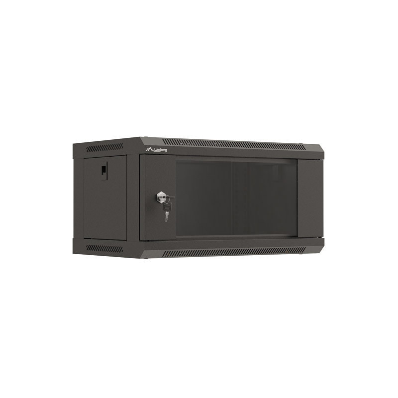RACKOVÁ SKŘÍŇ 19" NÁSTĚNNÁ 4U/540X350 (FLAT PACK) S PROSKLENÝMI DVEŘMI ČERNÁ