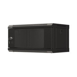RACKOVÁ SKŘÍŇ 19" NÁSTĚNNÁ 4U/540X350 (FLAT PACK) S PROSKLENÝMI DVEŘMI ČERNÁ