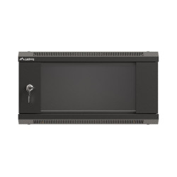 RACKOVÁ SKŘÍŇ 19" NÁSTĚNNÁ 4U/540X350 (FLAT PACK) S PROSKLENÝMI DVEŘMI ČERNÁ