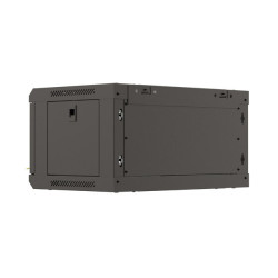 RACKOVÁ SKŘÍŇ 19" NÁSTĚNNÁ 4U/540X350 (FLAT PACK) S PROSKLENÝMI DVEŘMI ČERNÁ