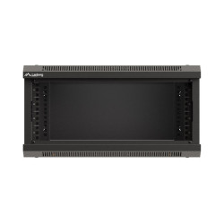RACKOVÁ SKŘÍŇ 19" NÁSTĚNNÁ 4U/540X350 (FLAT PACK) S PROSKLENÝMI DVEŘMI ČERNÁ