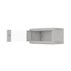 RACKOVÁ SKŘÍŇ 19" NÁSTĚNNÁ 4U/540X350 (FLAT PACK) S PROSKLENÝMI DVEŘMI ŠEDÁ