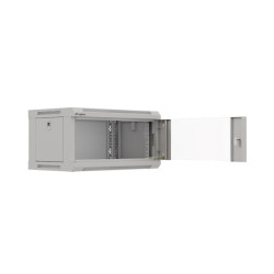RACKOVÁ SKŘÍŇ 19" NÁSTĚNNÁ 4U/540X350 (FLAT PACK) S PROSKLENÝMI DVEŘMI ŠEDÁ