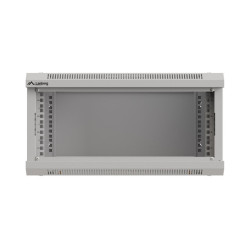 RACKOVÁ SKŘÍŇ 19" NÁSTĚNNÁ 4U/540X350 (FLAT PACK) S PROSKLENÝMI DVEŘMI ŠEDÁ