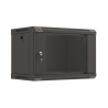 19" RACKOVÁ SKŘÍŇ PRO MONTÁŽ NA STĚNU 6U/540X350 (FLAT PACK) S PROSKLENÝMI DVEŘMI ČERNÁ