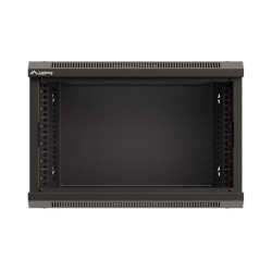 19" RACKOVÁ SKŘÍŇ PRO MONTÁŽ NA STĚNU 6U/540X350 (FLAT PACK) S PROSKLENÝMI DVEŘMI ČERNÁ