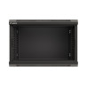 19" RACKOVÁ SKŘÍŇ PRO MONTÁŽ NA STĚNU 6U/540X350 (FLAT PACK) S PROSKLENÝMI DVEŘMI ČERNÁ