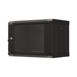 19" RACKOVÁ SKŘÍŇ PRO MONTÁŽ NA STĚNU 6U/540X350 (FLAT PACK) S PROSKLENÝMI DVEŘMI ČERNÁ