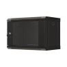 19" RACKOVÁ SKŘÍŇ PRO MONTÁŽ NA STĚNU 6U/540X350 (FLAT PACK) S PROSKLENÝMI DVEŘMI ČERNÁ