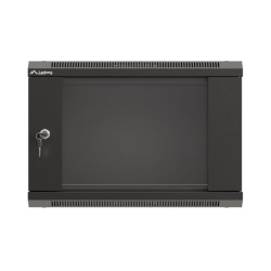 19" RACKOVÁ SKŘÍŇ PRO MONTÁŽ NA STĚNU 6U/540X350 (FLAT PACK) S PROSKLENÝMI DVEŘMI ČERNÁ