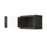19" RACKOVÁ SKŘÍŇ PRO MONTÁŽ NA STĚNU 6U/540X350 (FLAT PACK) S PROSKLENÝMI DVEŘMI ČERNÁ