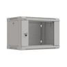 19" RACKOVÁ SKŘÍŇ PRO MONTÁŽ NA STĚNU 6U/540X350 (FLAT PACK) S PROSKLENÝMI DVEŘMI ŠEDÁ