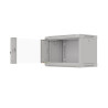 19" RACKOVÁ SKŘÍŇ PRO MONTÁŽ NA STĚNU 6U/540X350 (FLAT PACK) S PROSKLENÝMI DVEŘMI ŠEDÁ
