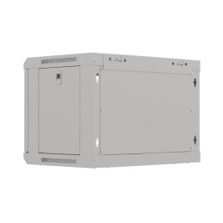 19" RACKOVÁ SKŘÍŇ PRO MONTÁŽ NA STĚNU 6U/540X350 (FLAT PACK) S PROSKLENÝMI DVEŘMI ŠEDÁ