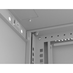 19" RACKOVÁ SKŘÍŇ PRO MONTÁŽ NA STĚNU 6U/540X350 (FLAT PACK) S PROSKLENÝMI DVEŘMI ŠEDÁ