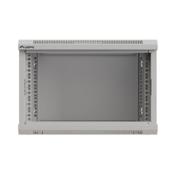19" RACKOVÁ SKŘÍŇ PRO MONTÁŽ NA STĚNU 6U/540X350 (FLAT PACK) S PROSKLENÝMI DVEŘMI ŠEDÁ