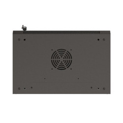 19" RACKOVÁ SKŘÍŇ PRO MONTÁŽ NA STĚNU 9U/540X350 (FLAT PACK) S PROSKLENÝMI DVEŘMI ČERNÁ