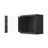 19" RACKOVÁ SKŘÍŇ PRO MONTÁŽ NA STĚNU 9U/540X350 (FLAT PACK) S PROSKLENÝMI DVEŘMI ČERNÁ