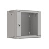 19" RACKOVÁ SKŘÍŇ PRO MONTÁŽ NA STĚNU 9U/540X350 (FLAT PACK) S PROSKLENÝMI DVEŘMI ŠEDÁ