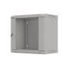 19" RACKOVÁ SKŘÍŇ PRO MONTÁŽ NA STĚNU 9U/540X350 (FLAT PACK) S PROSKLENÝMI DVEŘMI ŠEDÁ