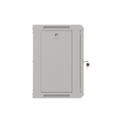 19" RACKOVÁ SKŘÍŇ PRO MONTÁŽ NA STĚNU 9U/540X350 (FLAT PACK) S PROSKLENÝMI DVEŘMI ŠEDÁ