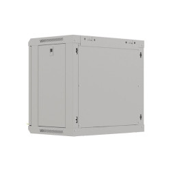 19" RACKOVÁ SKŘÍŇ PRO MONTÁŽ NA STĚNU 9U/540X350 (FLAT PACK) S PROSKLENÝMI DVEŘMI ŠEDÁ