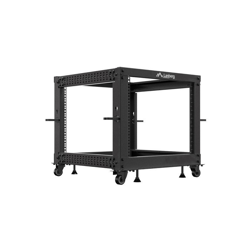 OTEVŘENÝ RACK 9U 19" 600X600-1100 NASTAVITELNÝ ČERNÝ