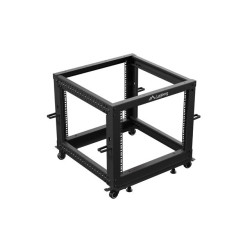 OTEVŘENÝ RACK 9U 19" 600X600-1100 NASTAVITELNÝ ČERNÝ