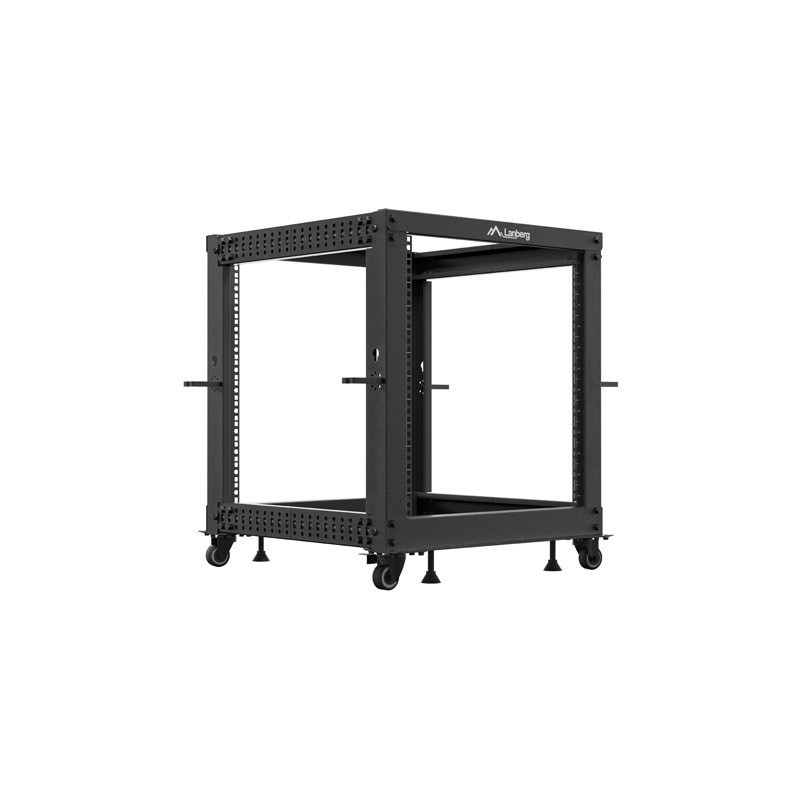OTEVŘENÝ RACK 12U 19" 600X600-1100 NASTAVITELNÝ ČERNÝ