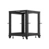 OTEVŘENÝ RACK 12U 19" 600X600-1100 NASTAVITELNÝ ČERNÝ