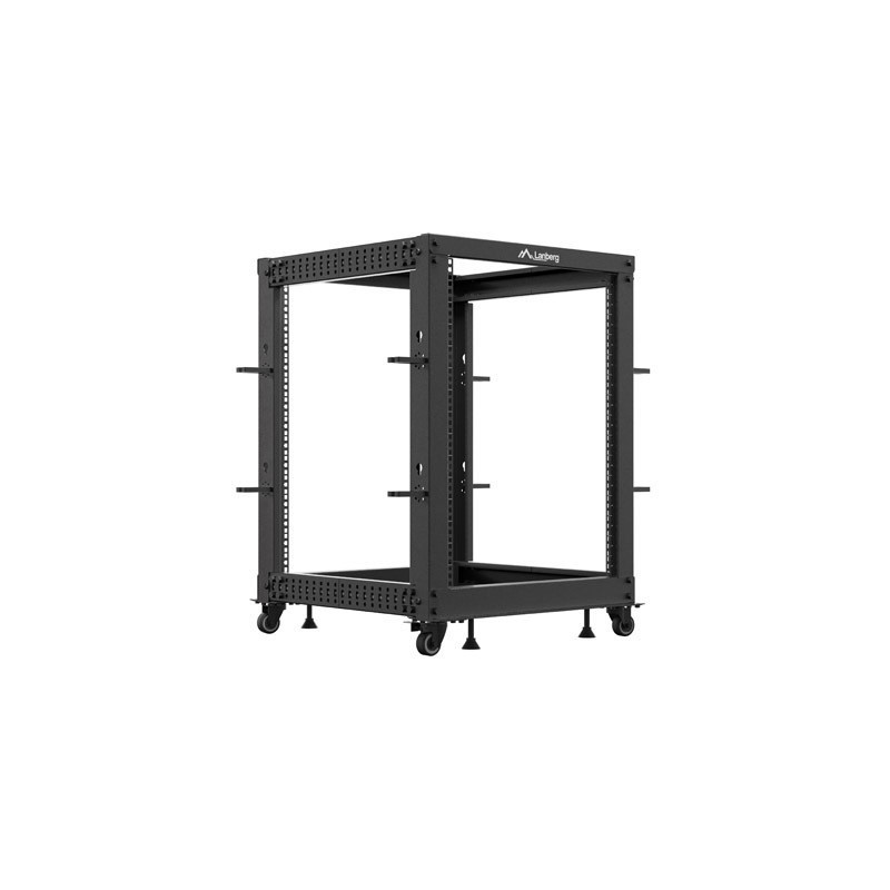OTEVŘENÝ RACK 15U 19" 600X600-1100 NASTAVITELNÝ ČERNÝ
