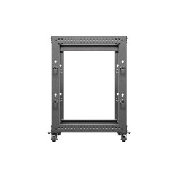 OTEVŘENÝ RACK 15U 19" 600X600-1100 NASTAVITELNÝ ČERNÝ