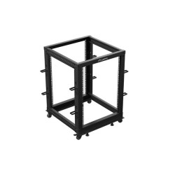 OTEVŘENÝ RACK 15U 19" 600X600-1100 NASTAVITELNÝ ČERNÝ