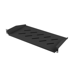 19" PEVNÁ POLICE 1U/483X220MM MAX. NOSNOST DO 25 KG ČERNÁ 