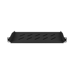 19" PEVNÁ POLICE 1U/483X220MM MAX. NOSNOST DO 25 KG ČERNÁ 