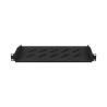 19" PEVNÁ POLICE 1U/483X220MM MAX. NOSNOST DO 25 KG ČERNÁ 