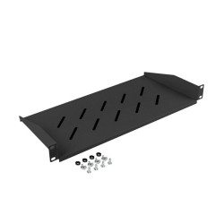 19" PEVNÁ POLICE 1U/483X220MM MAX. NOSNOST DO 25 KG ČERNÁ 